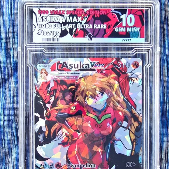 Asuka Langley Pokemon Card w/ Custom Slab - Picture 5 of 9